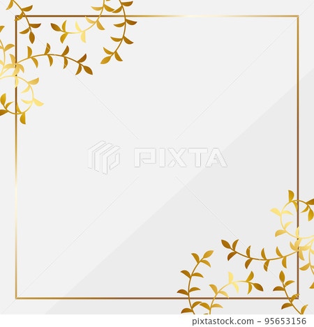 Luxury vine background square white & gold Luxury vine background square white & gold 95653156