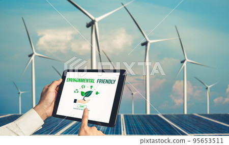 Green business transformation for environment saving and ESG business concept 95653511
