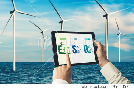 Green business transformation for environment saving and ESG business concept Green business transformation for environment saving and ESG business concept 95653521