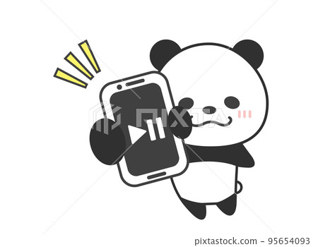 智能手機播放/停止熊貓 智能手機播放/停止熊貓 95654093