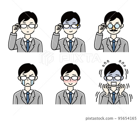 為商人設置的面部表情 95654165