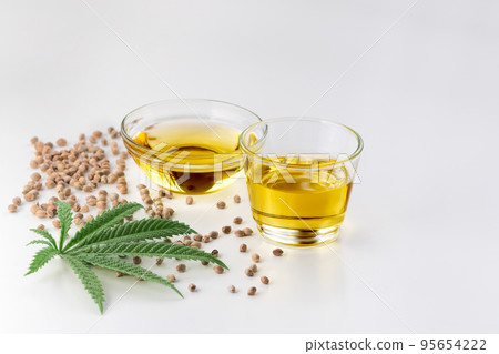 Legalized marijuana concept CBD oil in glass bowl and bottle with dropper lid. Legalized marijuana concept CBD oil in glass bowl and bottle with dropper lid. 95654222