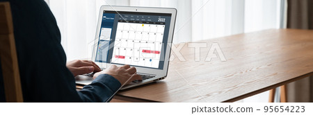 Calendar on computer software application for modish schedule planning 95654223