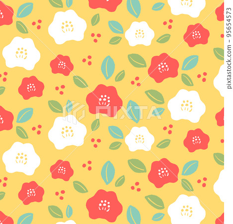 Camellia illustration pattern 95654573