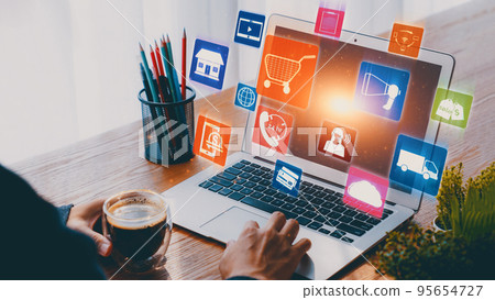 Omni channel technology of online retail business approach Omni channel technology of online retail business approach 95654727