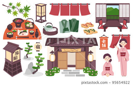 Ryokan illustration material set Ryokan illustration material set 95654922