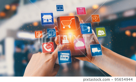 Omni channel technology of online retail business approach 95654944