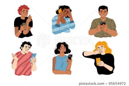 People receive bad news from mobile phone 95654972