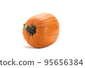 One big orange pumpkin isolated on white. Side view 95656384