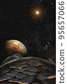Abstract fictional alien planet in outer space. Elements of this image furnished by NASA. 95657066