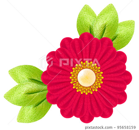 Decorative graphic of flowers made with Tsumami-zaiku Decorative graphic of flowers made with Tsumami-zaiku 95658159