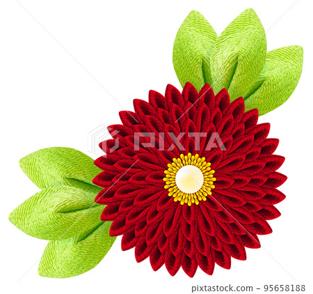 Decorative graphic of flowers made with Tsumami-zaiku Decorative graphic of flowers made with Tsumami-zaiku 95658188