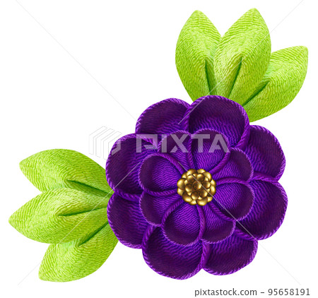 Decorative graphic of flowers made with Tsumami-zaiku Decorative graphic of flowers made with Tsumami-zaiku 95658191