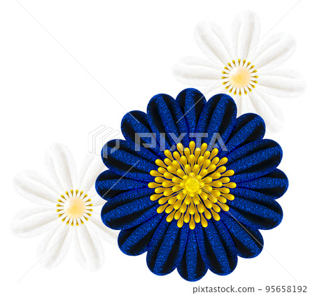 Decorative graphic of flowers made with Tsumami-zaiku Decorative graphic of flowers made with Tsumami-zaiku 95658192