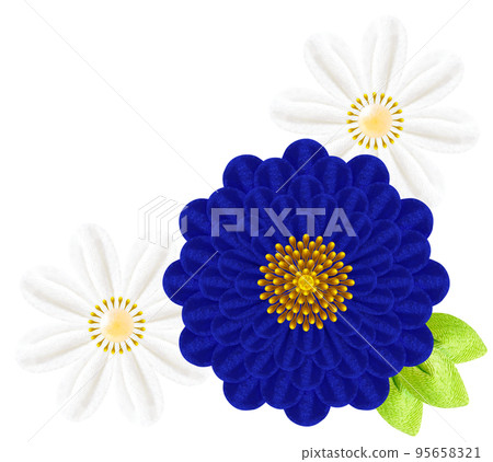 Decorative graphic of flowers made with Tsumami-zaiku 95658321