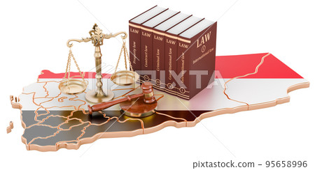 Law and justice in Yemen concept, 3D rendering 95658996