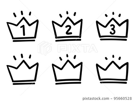 手繪可愛皇冠圖標集 手繪可愛皇冠圖標集 95660528