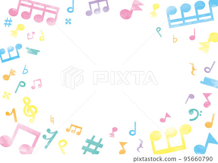 五顏六色的筆記、休息和標誌水平的框架 95660790