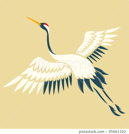 Simple and easy-to-use crane New Year's card vector illustration material 95661102