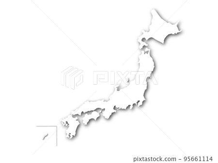 日本地圖插圖：黑色漸變陰影 95661114