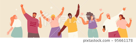 Happy successful people enjoying life 95661178