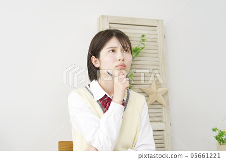 High school student worried at home High school student worried at home 95661221