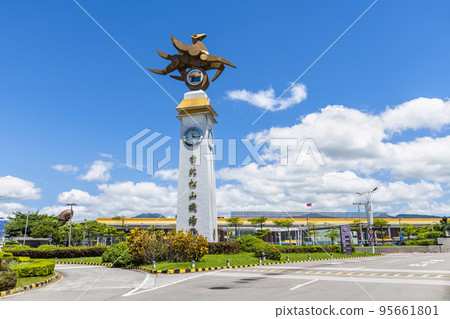 Building view of international passenger terminal at Taipei International Airport (Songshan Airport). it is the first airport in Taiwan 95661801