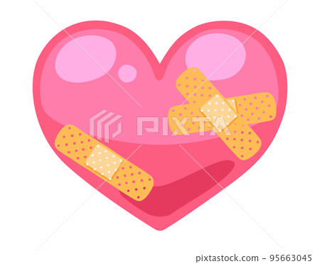 Heart with adhesive plaster Heart with adhesive plaster 95663045