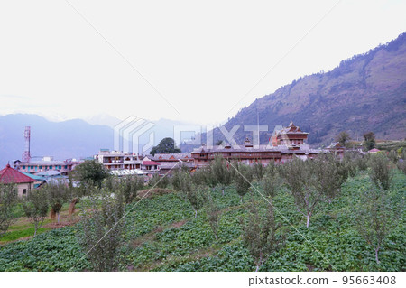 Shri Bhima Kali Temple, Sarahan, Himachal Pradesh, India. Dedicated to the mother goddess Bhimakali, presiding deity of the rulers of former Bushahr State 95663408