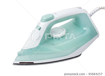 Electric iron isolated on white. Iron ready to be cut out of the background. Electric iron isolated on white. Iron ready to be cut out of the background. 95664257