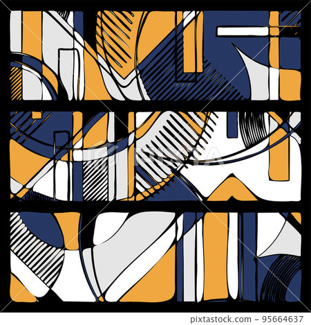 Abstract geometric banners set 95664637