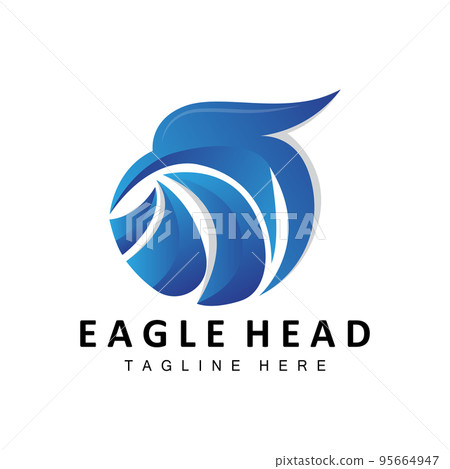 Eagle Head Logo Design, Flying Feather Animal Wings Vector, Product Brand Icon Illustration 95664947
