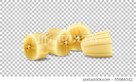 Banana. Ripe banana without peel. Vector illustration of a banana. Isolated image. Banana. Ripe banana without peel. Vector illustration of a banana. Isolated image. 95666582