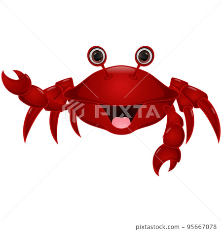 Cute crab cartoon on white background 95667078