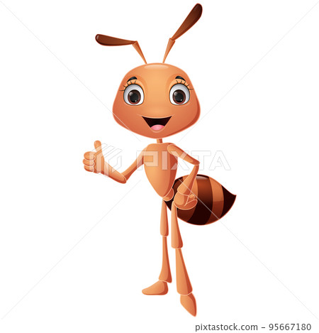 Cute ant cartoon giving thumbs up Cute ant cartoon giving thumbs up 95667180