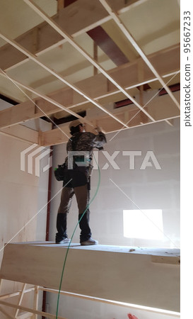 Golf course. Screen. Construction site. Interior. Design. Carpenter. Craftsman. Inside 95667233