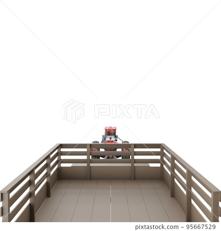 3D render thailand tractor hand control and trailer rear view. png illustration. 3D render thailand tractor hand control and trailer rear view. png illustration. 95667529