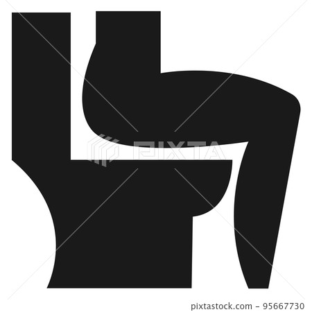 Person sit on toilet icon. Black diarrhea symbol 95667730