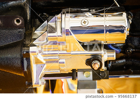 Diesel engine close up, starter detail 95668137