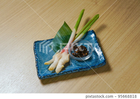 Leaf ginger and soba miso Leaf ginger and soba miso 95668818