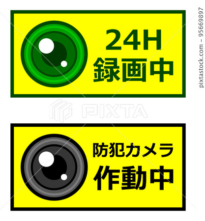 拍攝視頻以警告犯罪的高靈敏度相機的插圖 95669897