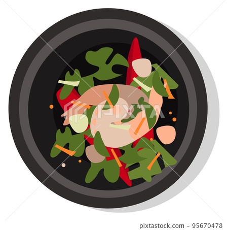 Som tam. Traditional thai dish top view 95670478