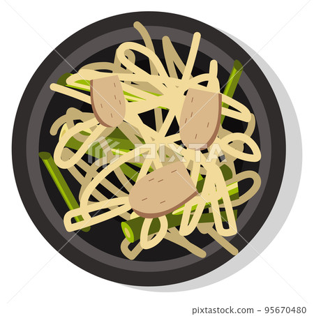 Pad thai dish top view. Traditional asian food 95670480