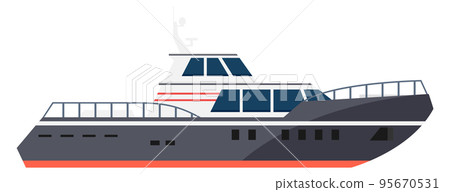 Speedboat icon. Motor ship. Marine travel vessel Speedboat icon. Motor ship. Marine travel vessel 95670531