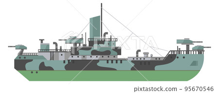 Battleship icon. Navy force symbol. War ship 95670546