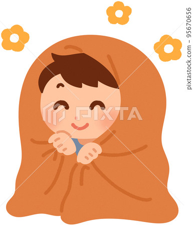 boy wearing a blanket boy wearing a blanket 95670656