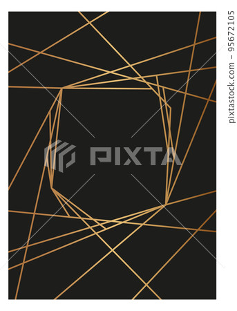 Art deco card black template with decorative thin golden lines Art deco card black template with decorative thin golden lines 95672105