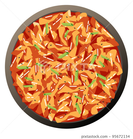 Spicy korean stew dish. Kimchi top view Spicy korean stew dish. Kimchi top view 95672134