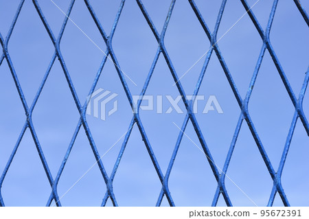 Blue fence Blue fence 95672391