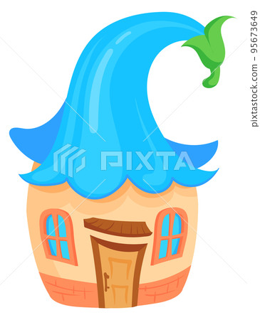 Bluebell roof house. Cute flower fairy home Bluebell roof house. Cute flower fairy home 95673649